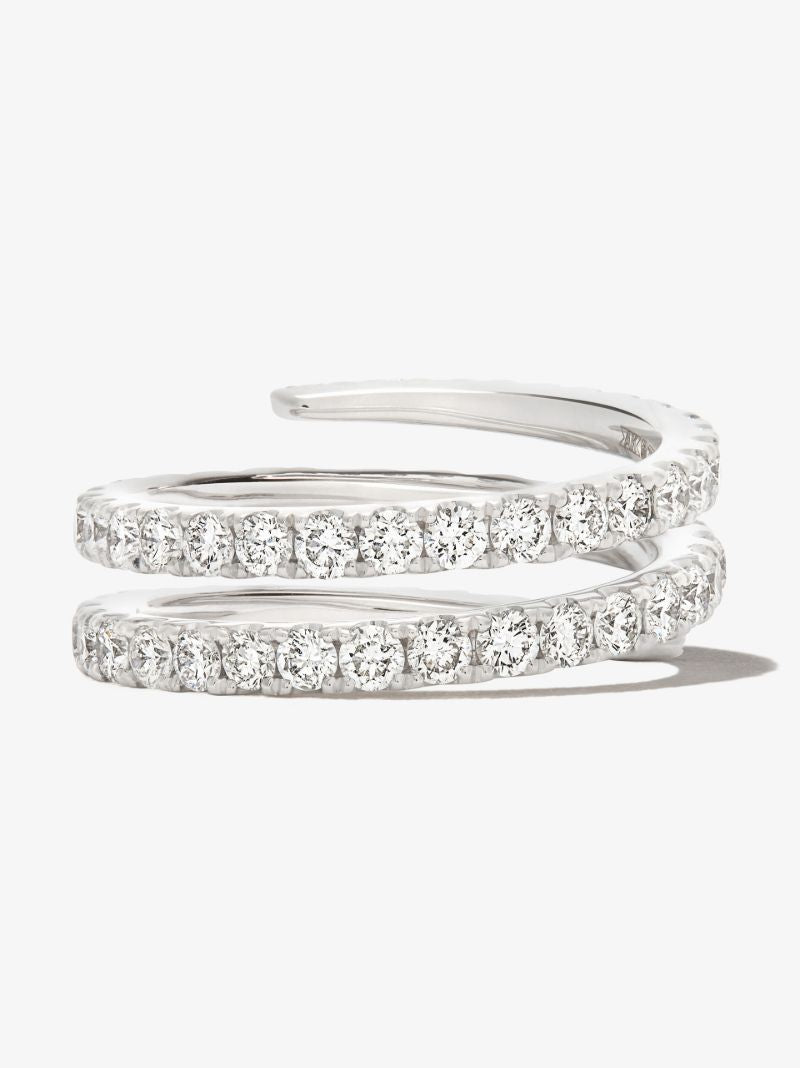 18k White Gold Coil Diamond Ring