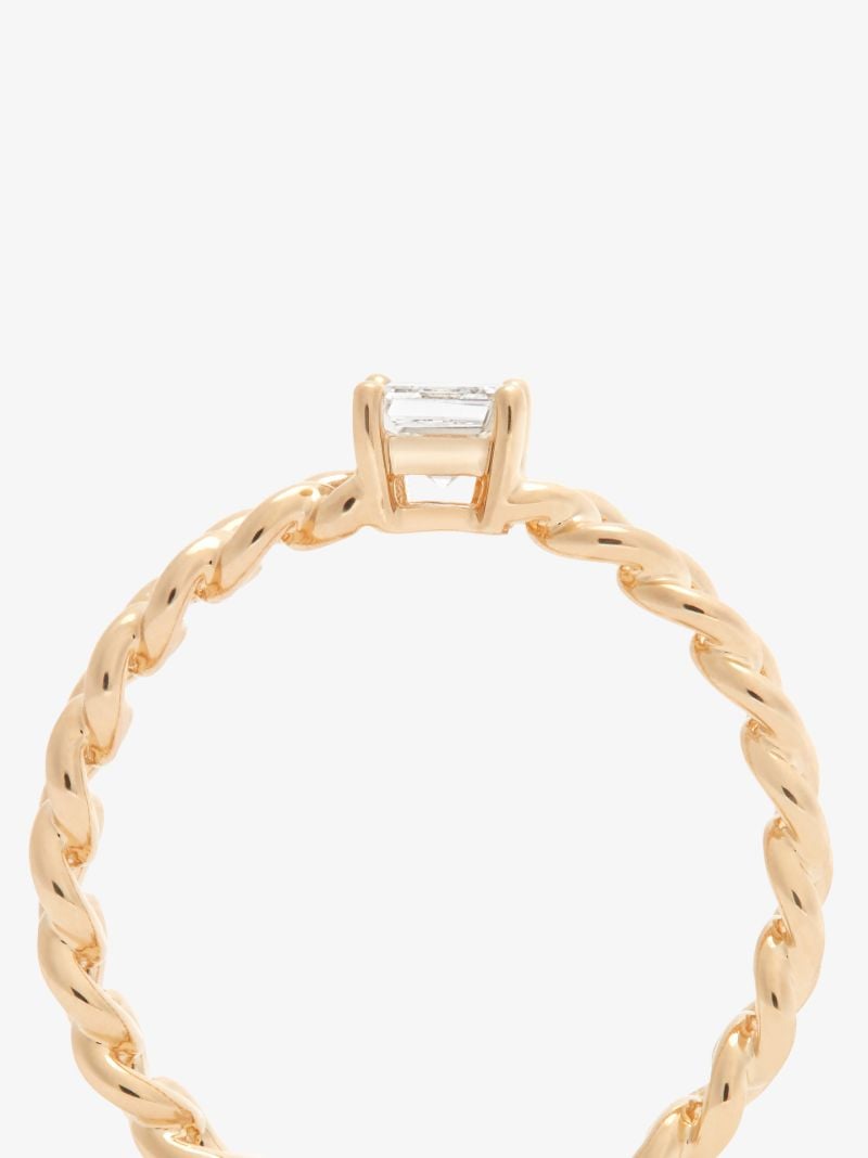18k Yellow Gold Chain Diamond Ring