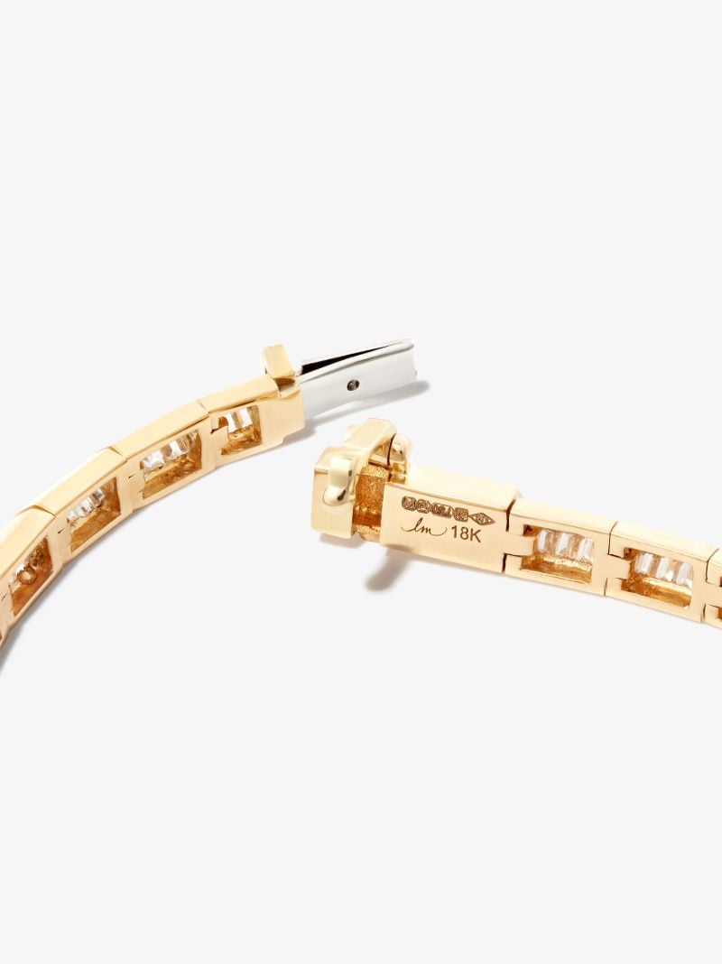18k Yellow Gold Knife Edge Diamond Tennis Bracelet