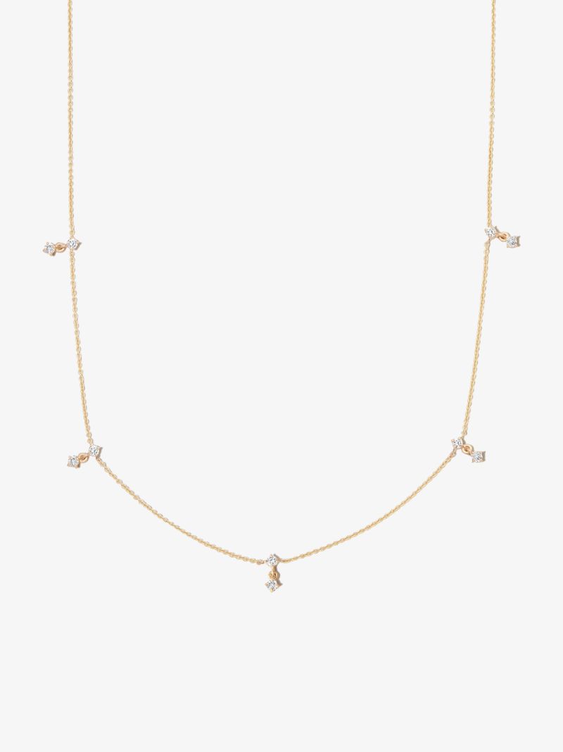 14k Yellow Gold Ã_x0083_â_x0080_°clat Diamond Station Necklace