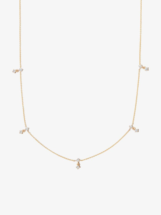 14k Yellow Gold Ã_x0083_â_x0080_°clat Diamond Station Necklace