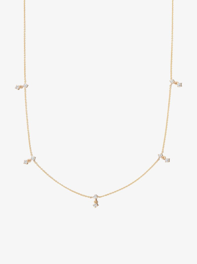 14k Yellow Gold Ã_x0083_â_x0080_°clat Diamond Station Necklace