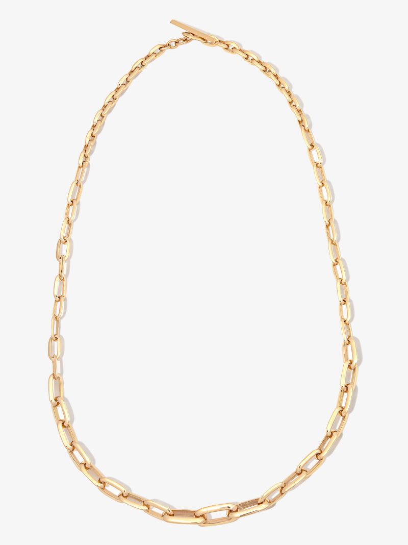 18k Yellow Gold Chubby Knife Edge Chain Necklace