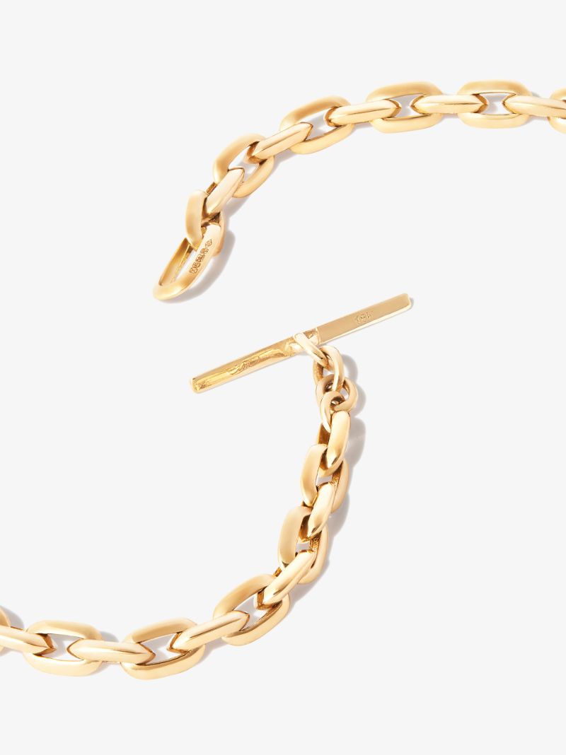 18k Yellow Gold Chubby Knife Edge Chain Necklace