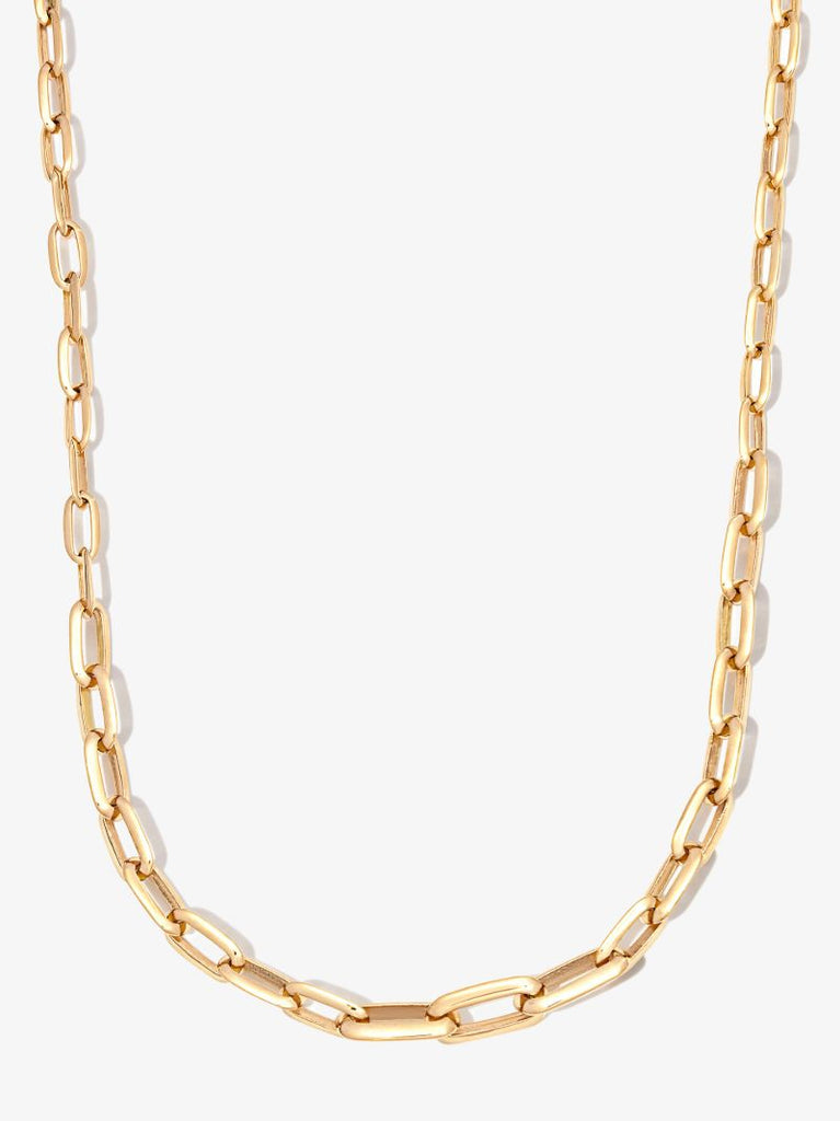 18k Yellow Gold Chubby Knife Edge Chain Necklace