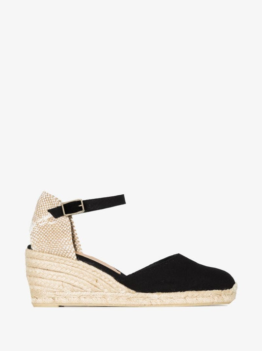 Black Carol 60 Wedge Espadrilles