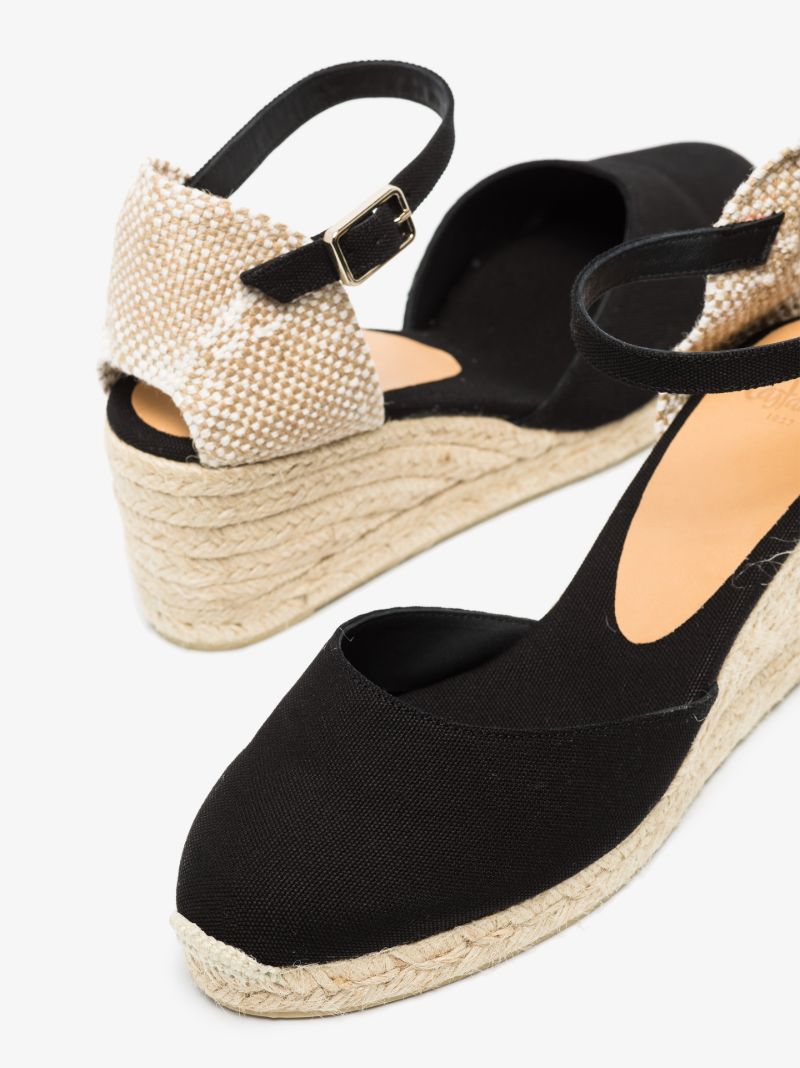 Black Carol 60 Wedge Espadrilles