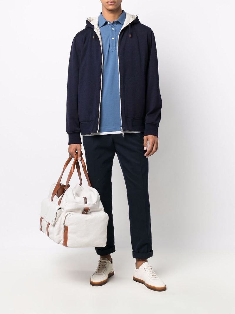 Blue Straight-leg Cotton Trousers
