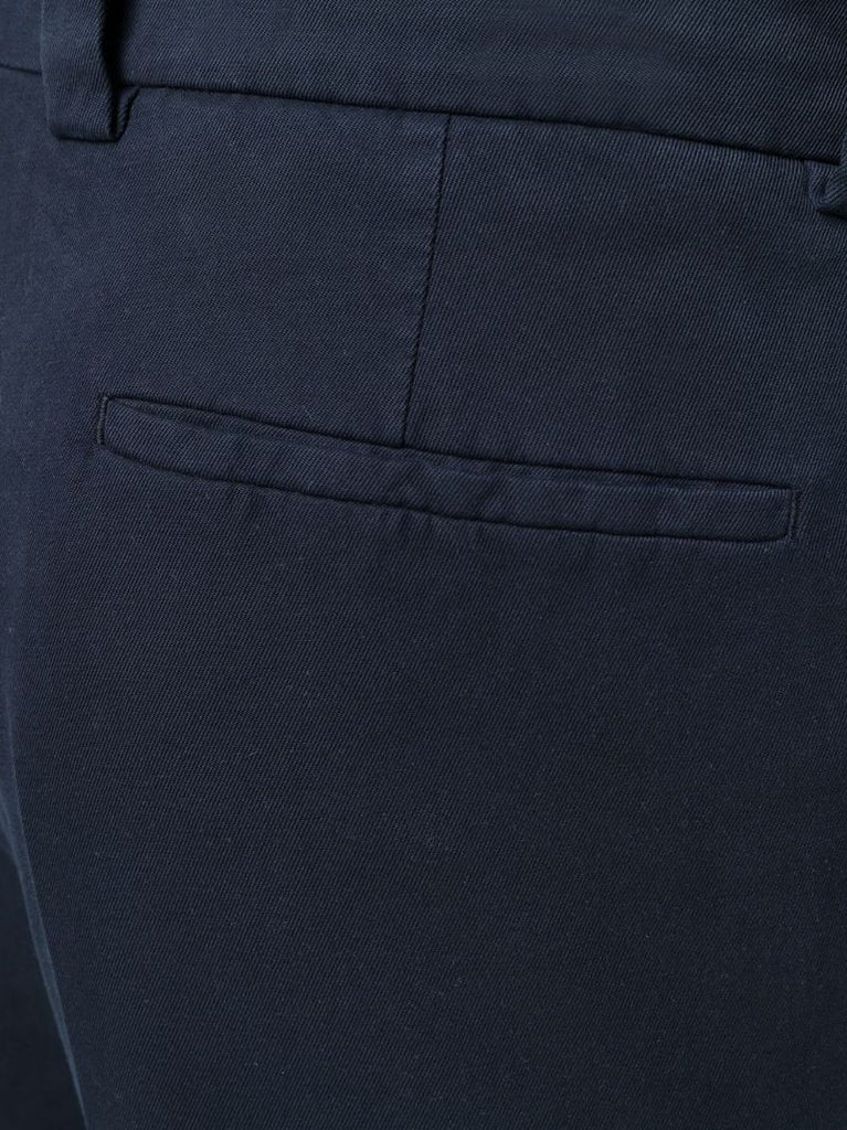 Blue Straight-leg Cotton Trousers