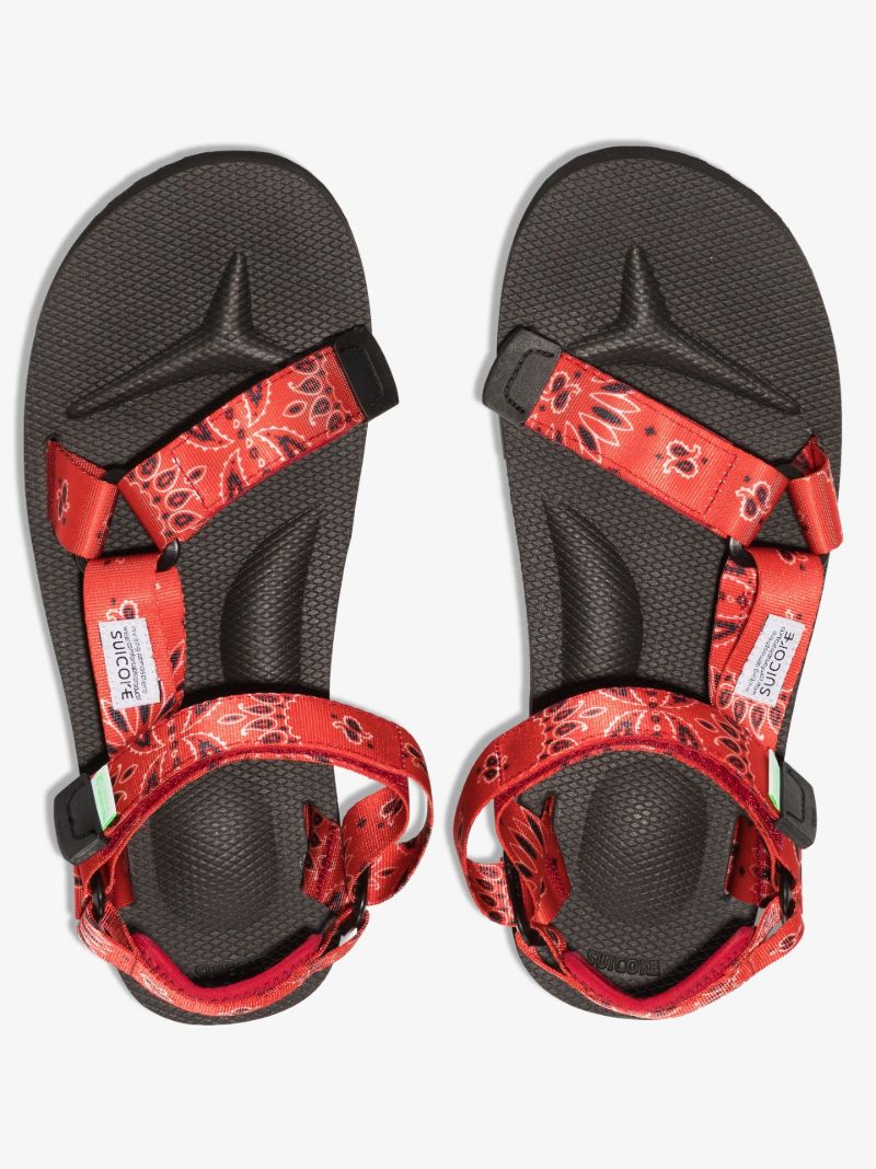Red Depa Webbing Strap Sandals