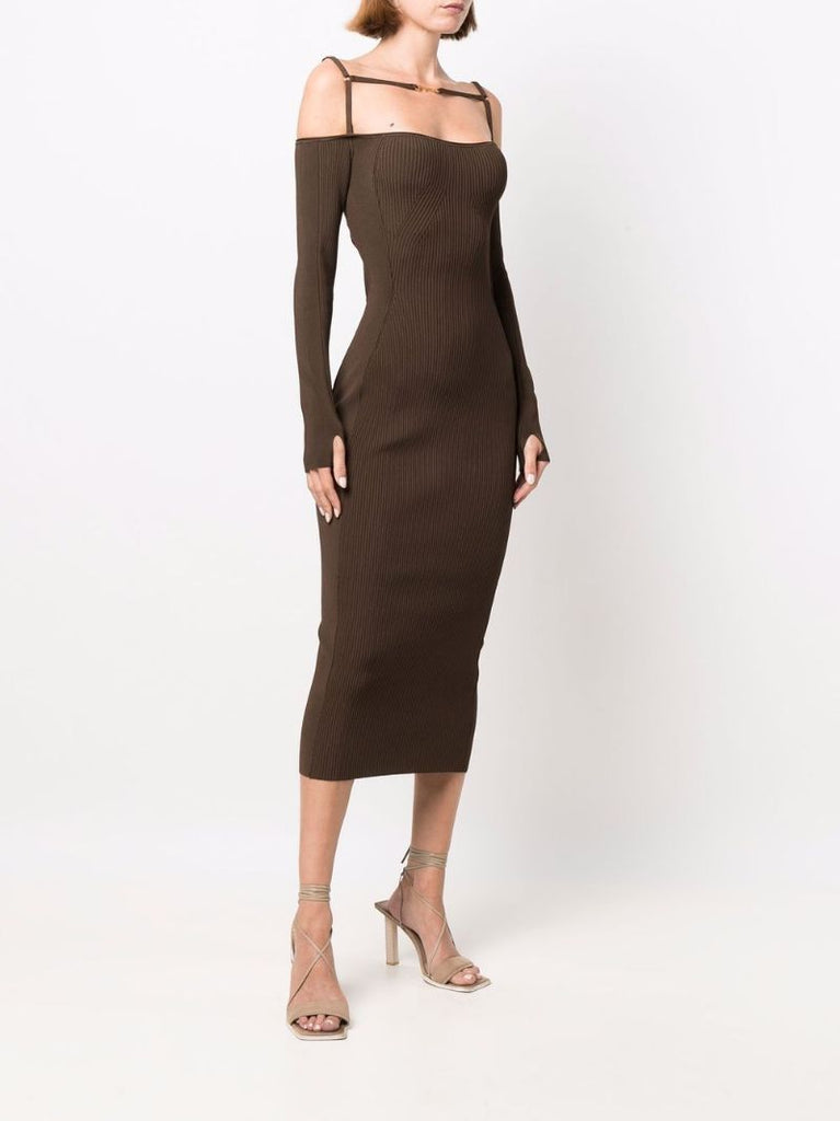 Brown  La Robe Sierra Ribbed-knit Dress