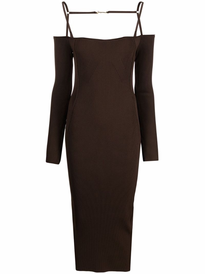 Brown  La Robe Sierra Ribbed-knit Dress