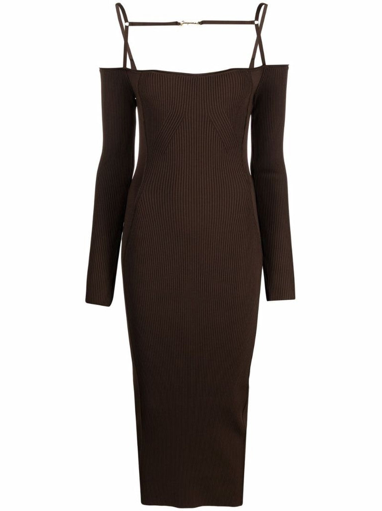 Brown  La Robe Sierra Ribbed-knit Dress
