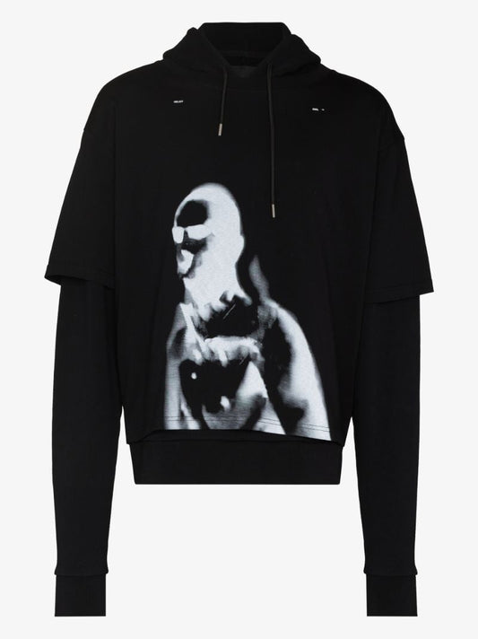 Ai Graphic Print Double Layer Hoodie