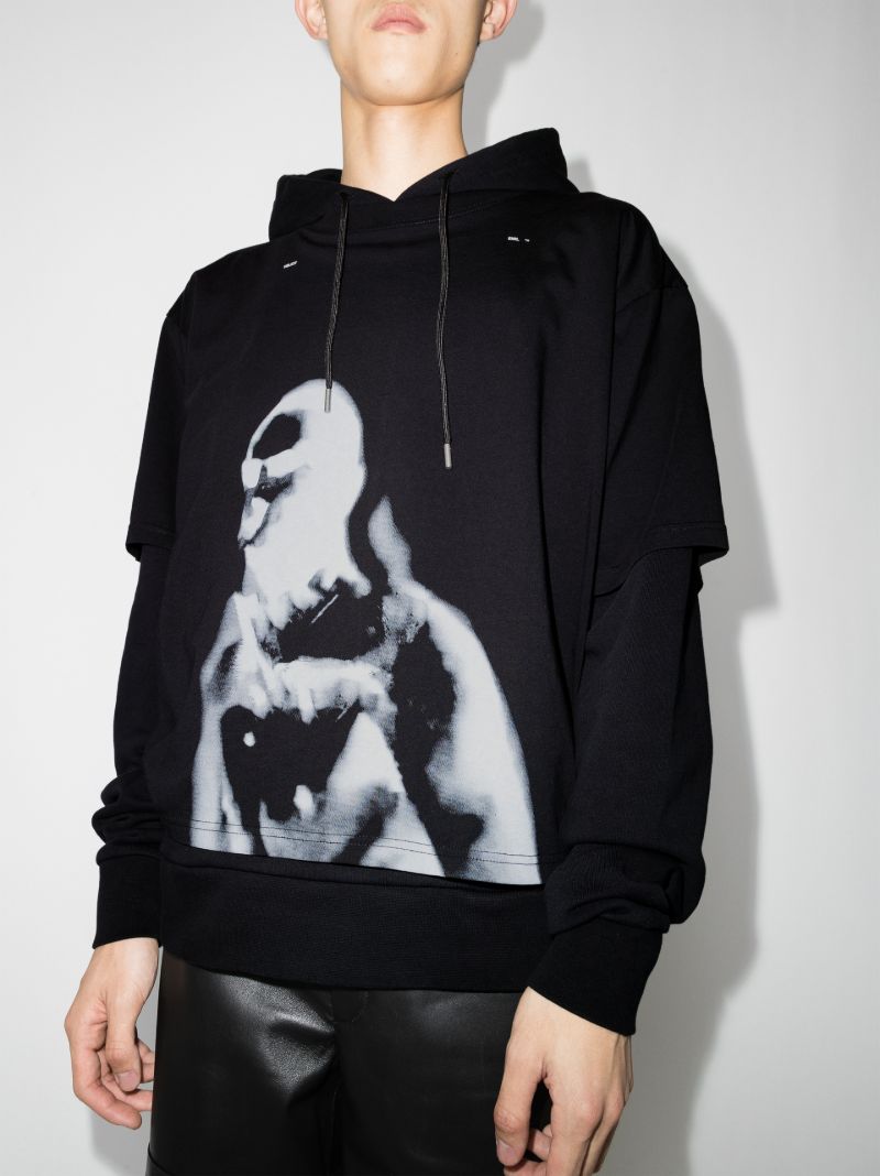Ai Graphic Print Double Layer Hoodie