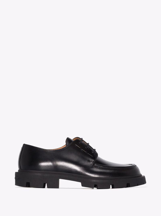 Black Leather Derby Shoes