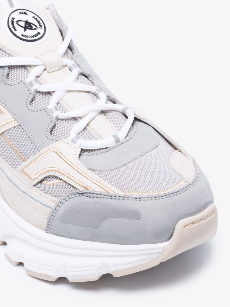 Grey and White Marathon R-trail Sneakers