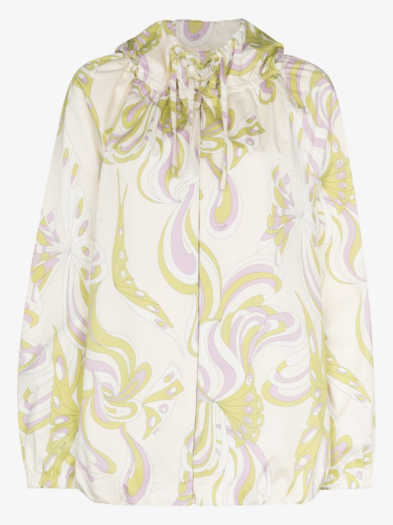 Farfalle Print Hooded Cotton Jacket