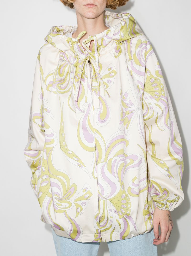 Farfalle Print Hooded Cotton Jacket