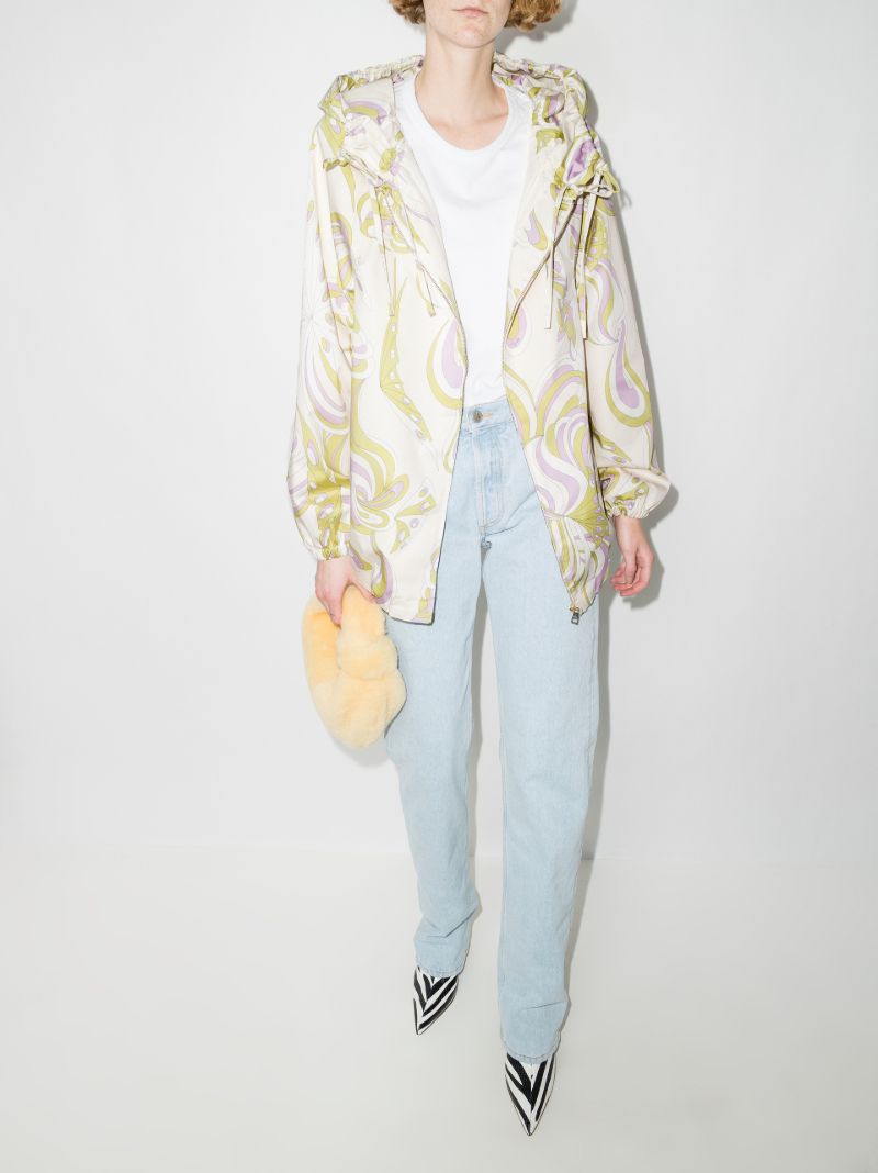 Farfalle Print Hooded Cotton Jacket