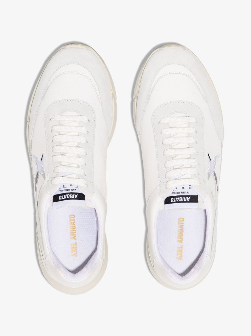 White Genesis Stripe Bee Bird Low Top Sneakers