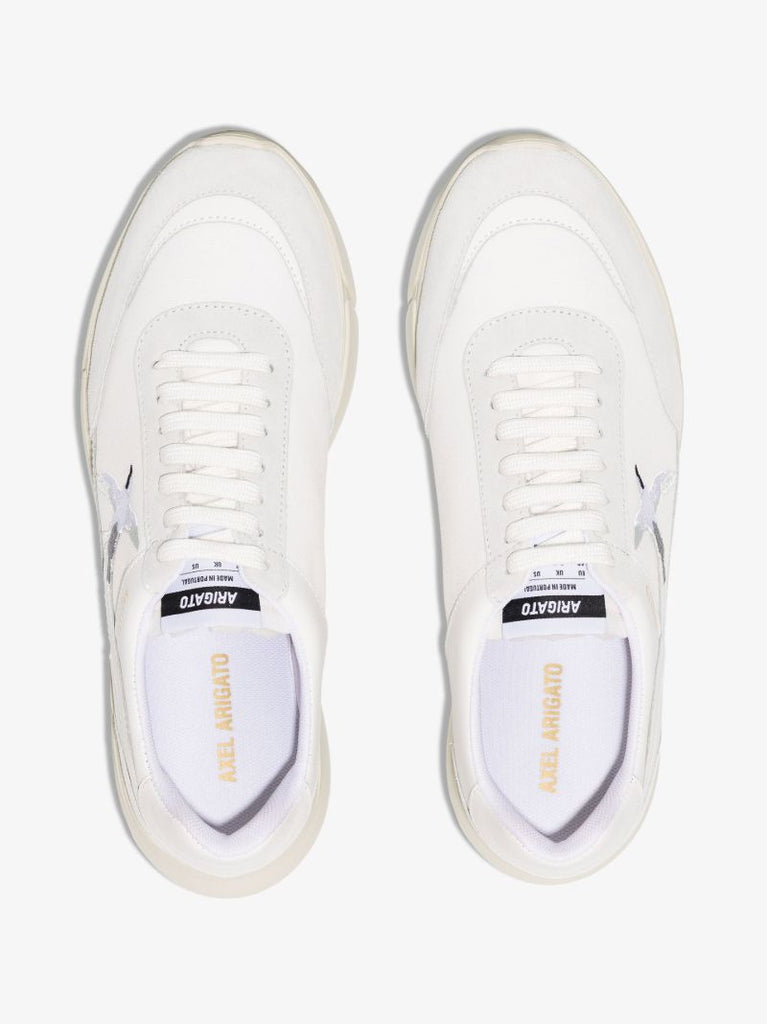 White Genesis Stripe Bee Bird Low Top Sneakers