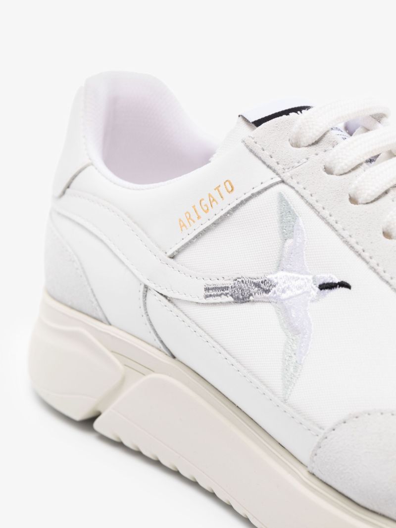 White Genesis Stripe Bee Bird Low Top Sneakers