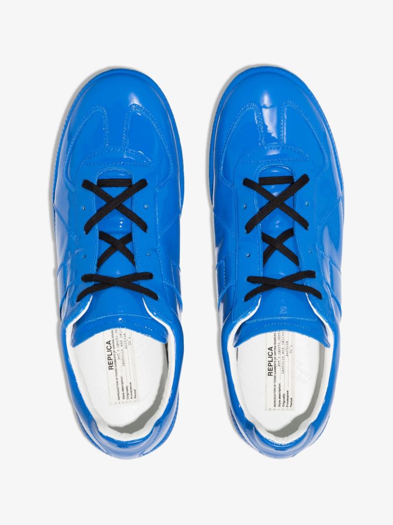 Blue Replica Low Top Patent Leather Sneakers