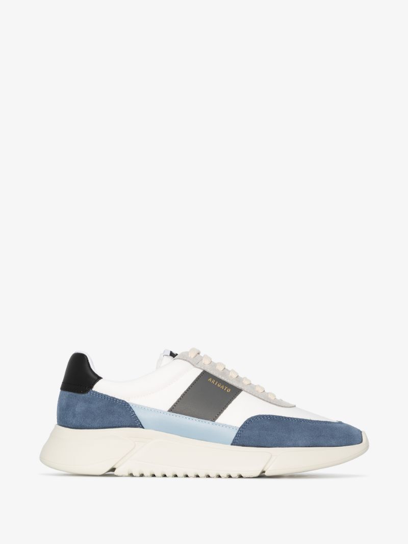 White Genesis Vintage Runner Low Top Leather Sneakers