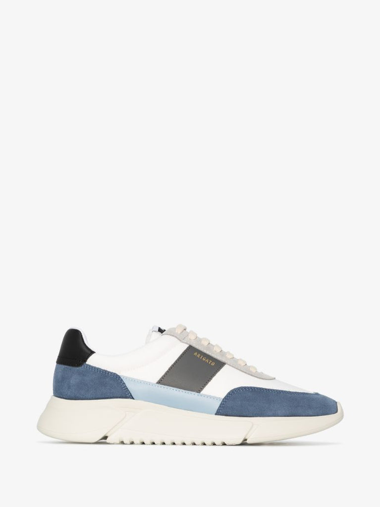White Genesis Vintage Runner Low Top Leather Sneakers
