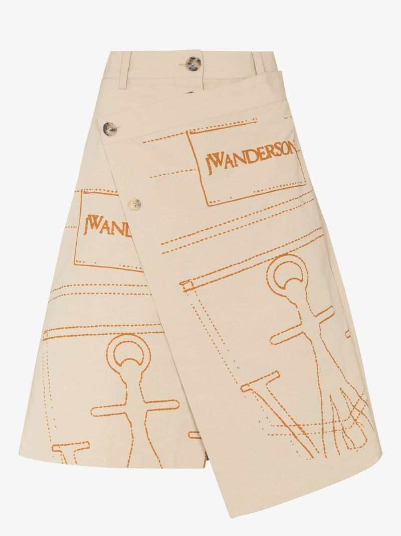 Logo Print Wrap Skirt