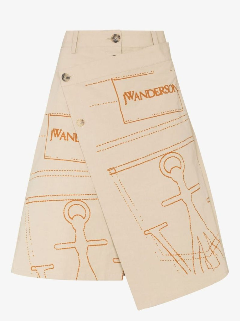 Logo Print Wrap Skirt