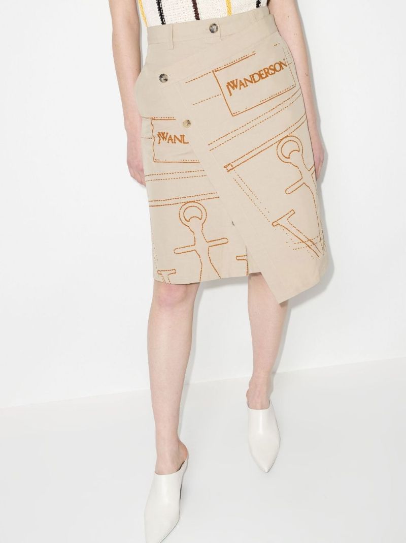 Logo Print Wrap Skirt