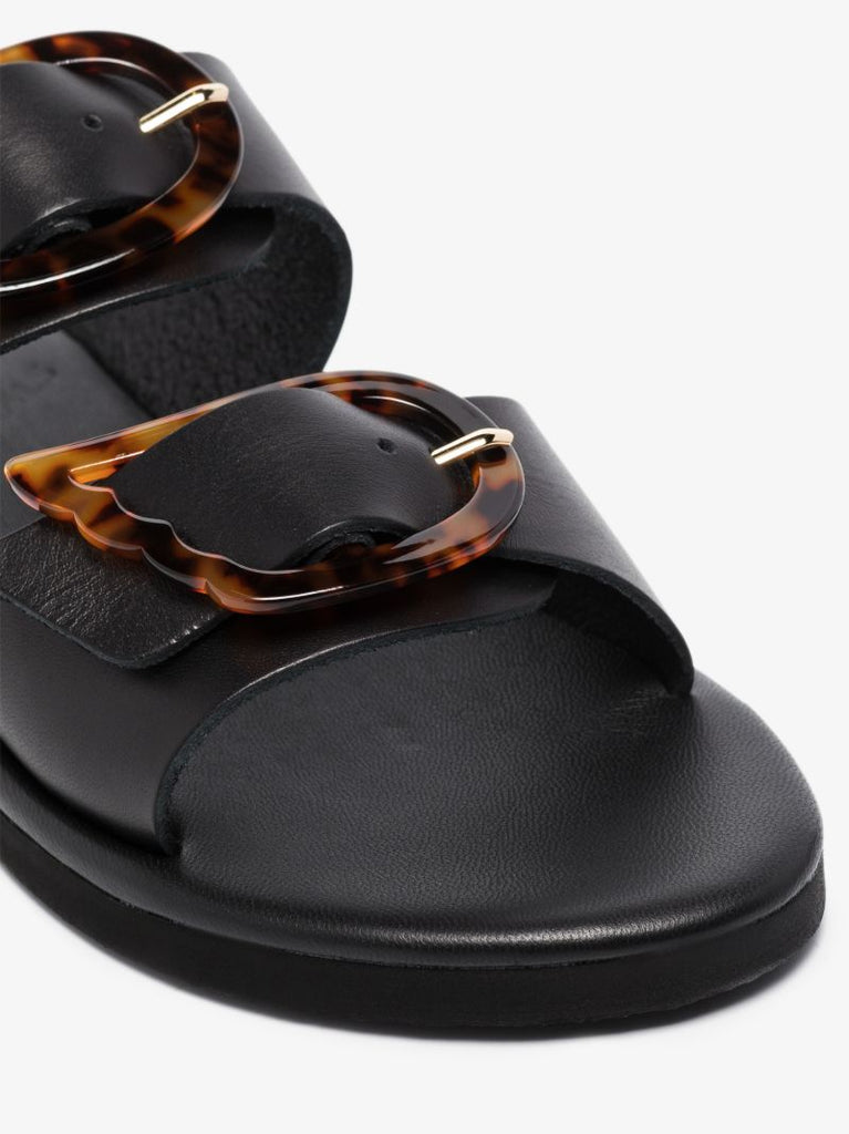 Black Iaso Leather Sandals