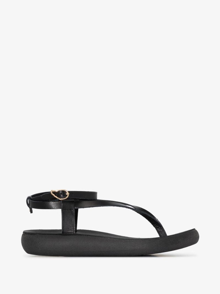 Black Salomi Leather Sandals