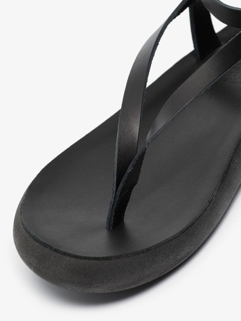 Black Salomi Leather Sandals