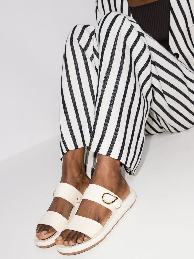 White Preveza Comfort Leather Sandals