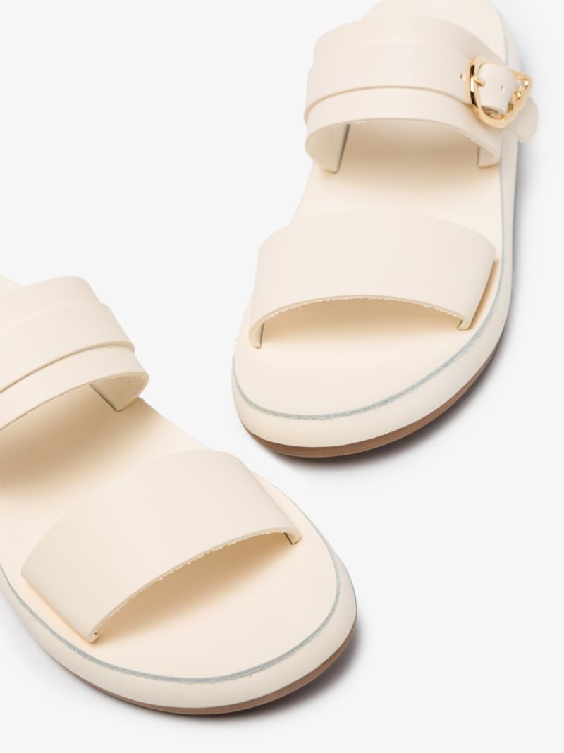 White Preveza Comfort Leather Sandals