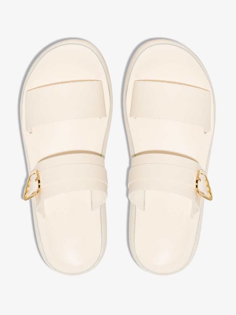 White Preveza Comfort Leather Sandals