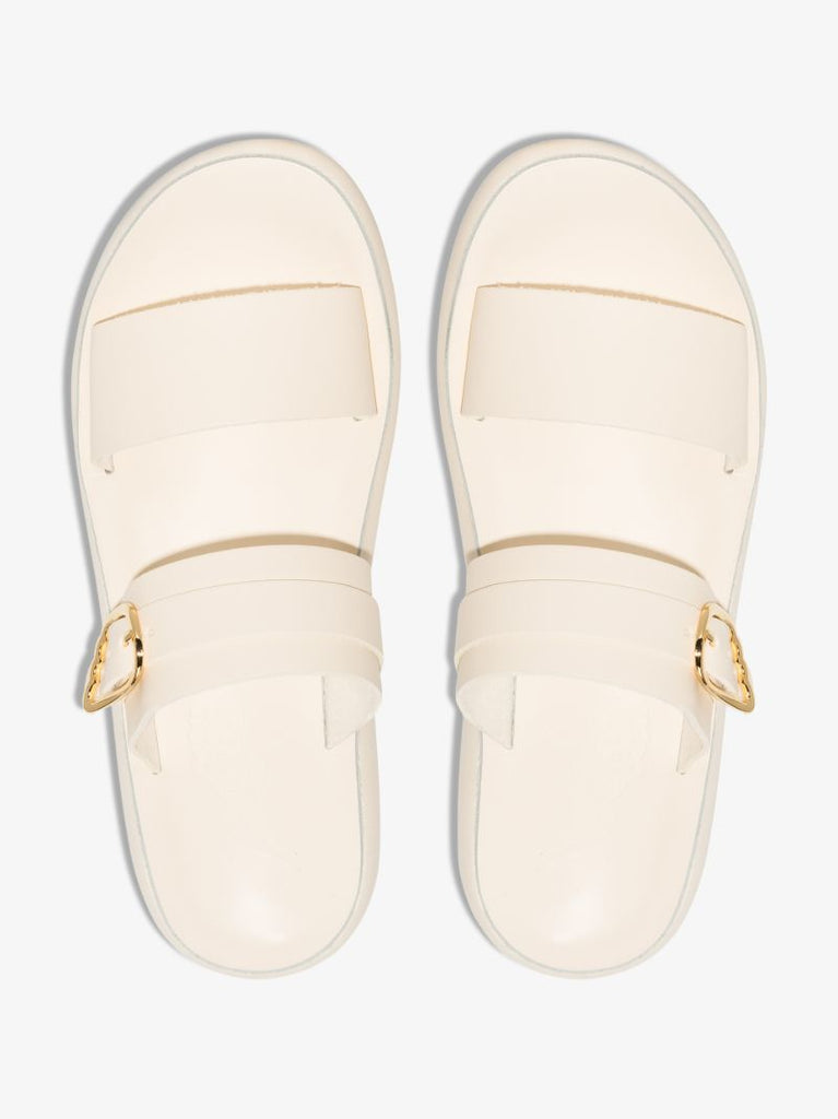 White Preveza Comfort Leather Sandals