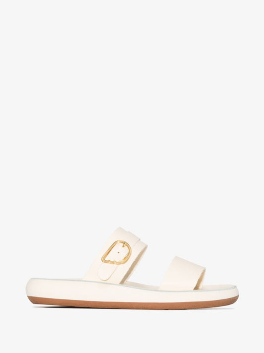 White Preveza Comfort Leather Sandals