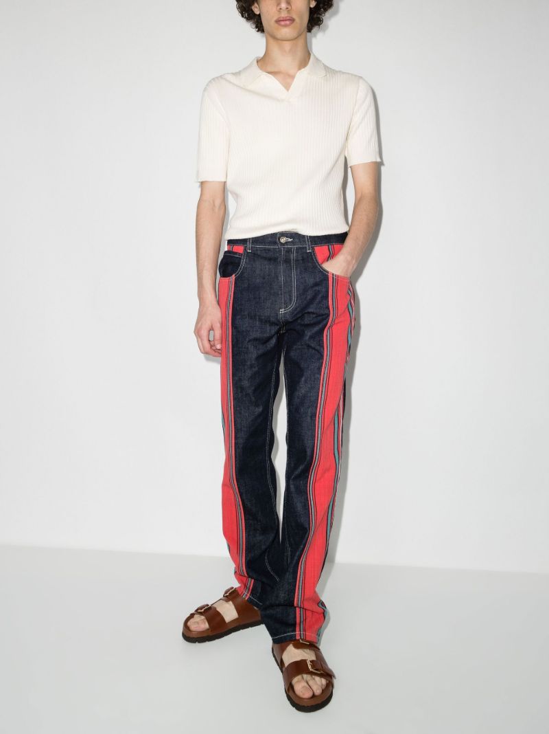 Cotonou Striped Straight Leg Jeans