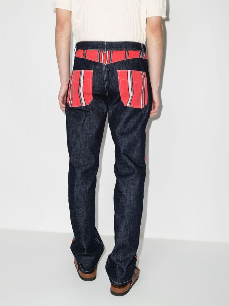 Cotonou Striped Straight Leg Jeans