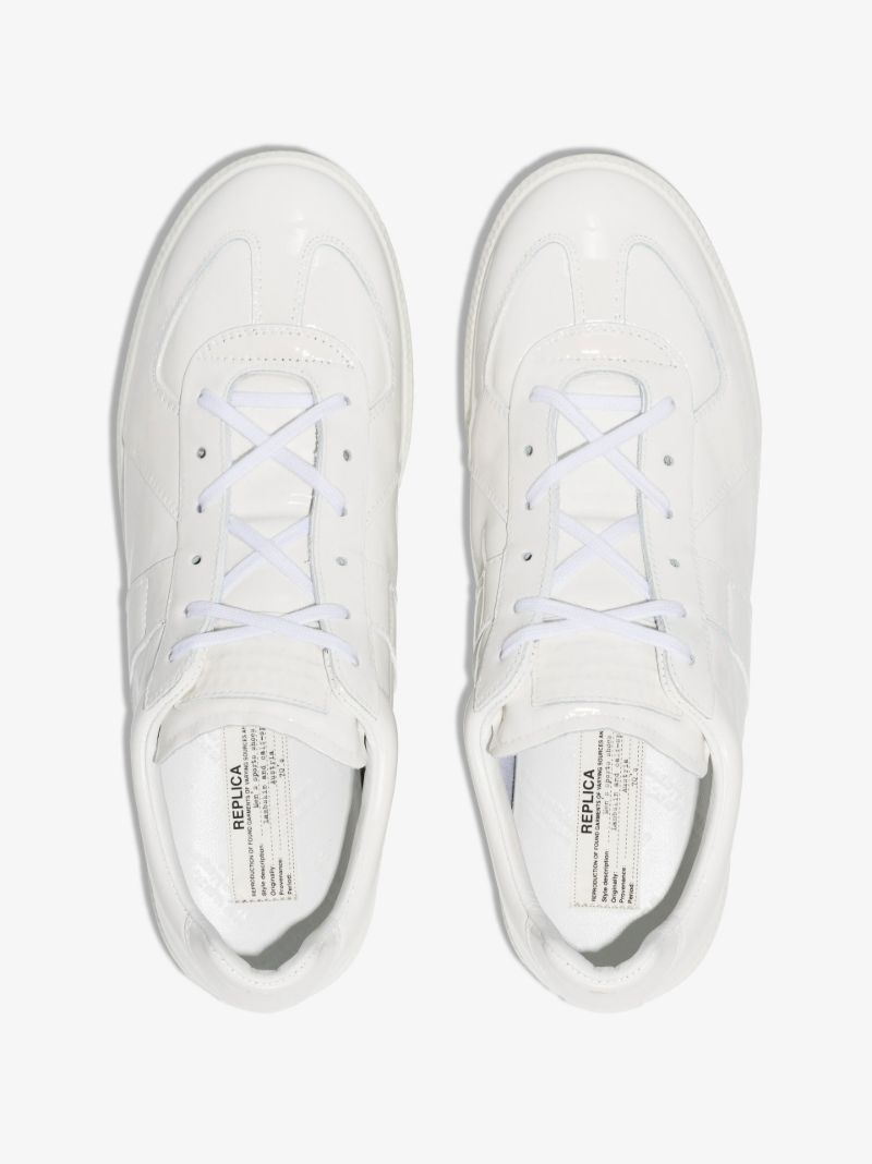White Replica Low-top Patent Leather Sneakers