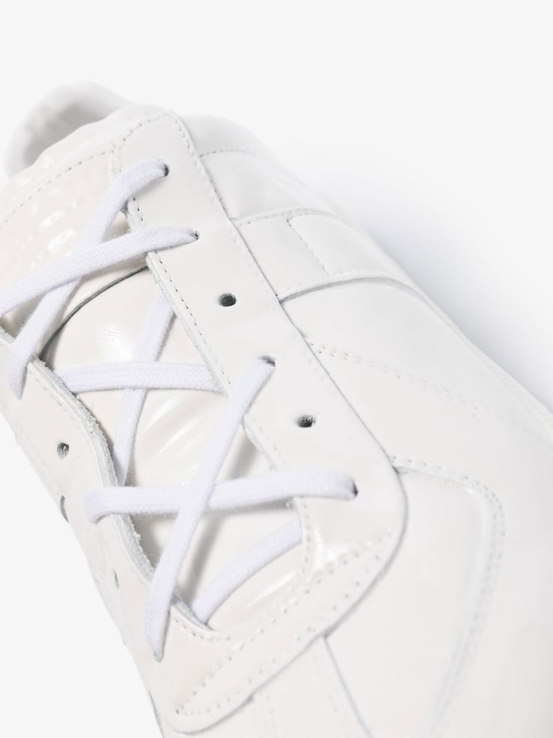 White Replica Low-top Patent Leather Sneakers