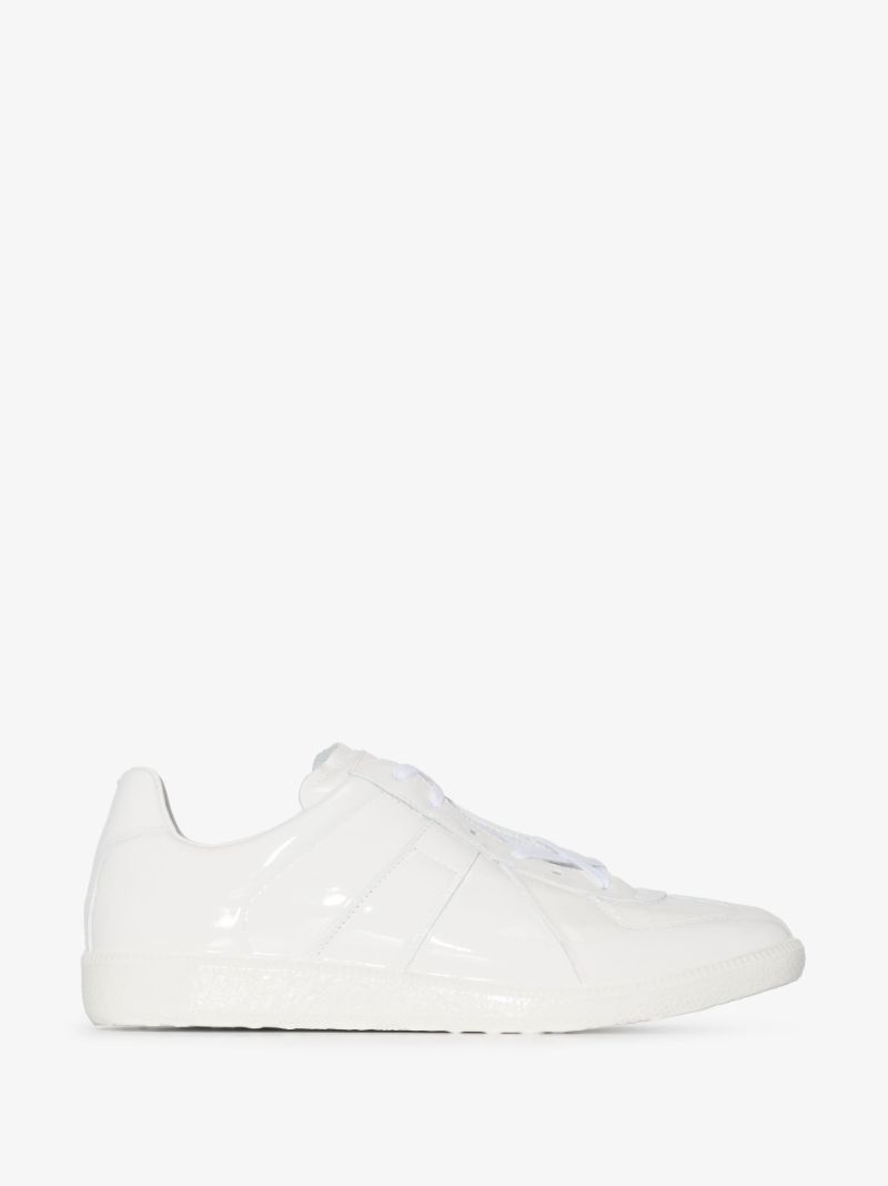 White Replica Low-top Patent Leather Sneakers