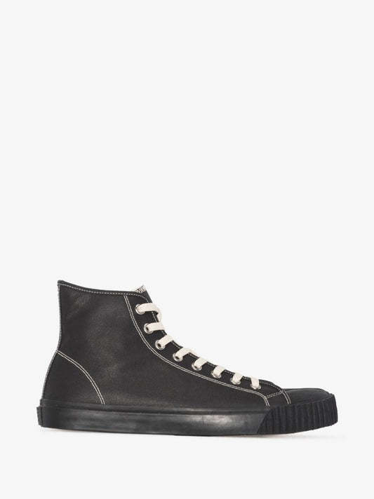 Black Tabi High Top Canvas Sneakers