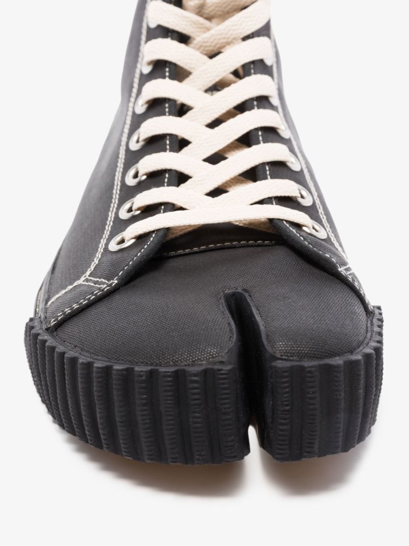 Black Tabi High Top Canvas Sneakers