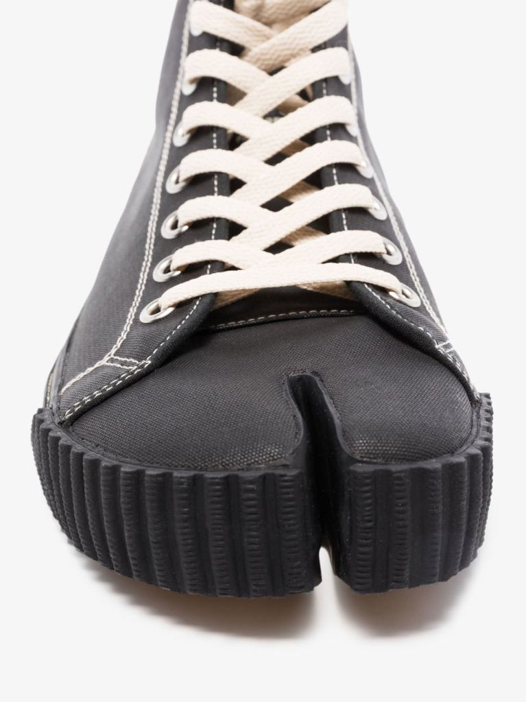 Black Tabi High Top Canvas Sneakers
