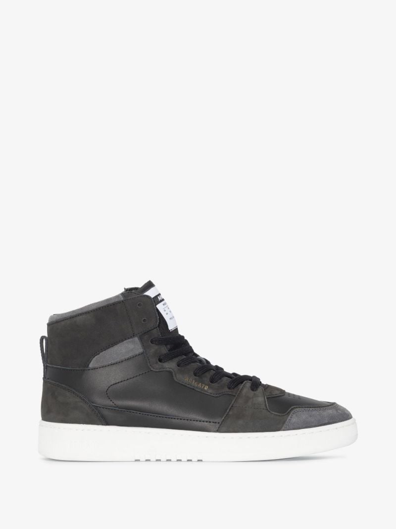 Black Dice High Top Leather Sneakers